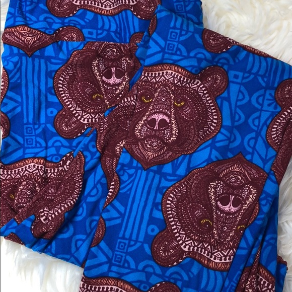 LuLaRoe Pants - Lularoe TC blue tribal bear leggings